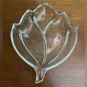 Vintage glass leaf bowl